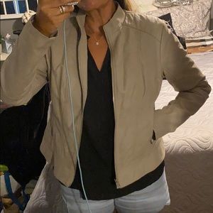 Guess tan faux leather jacket